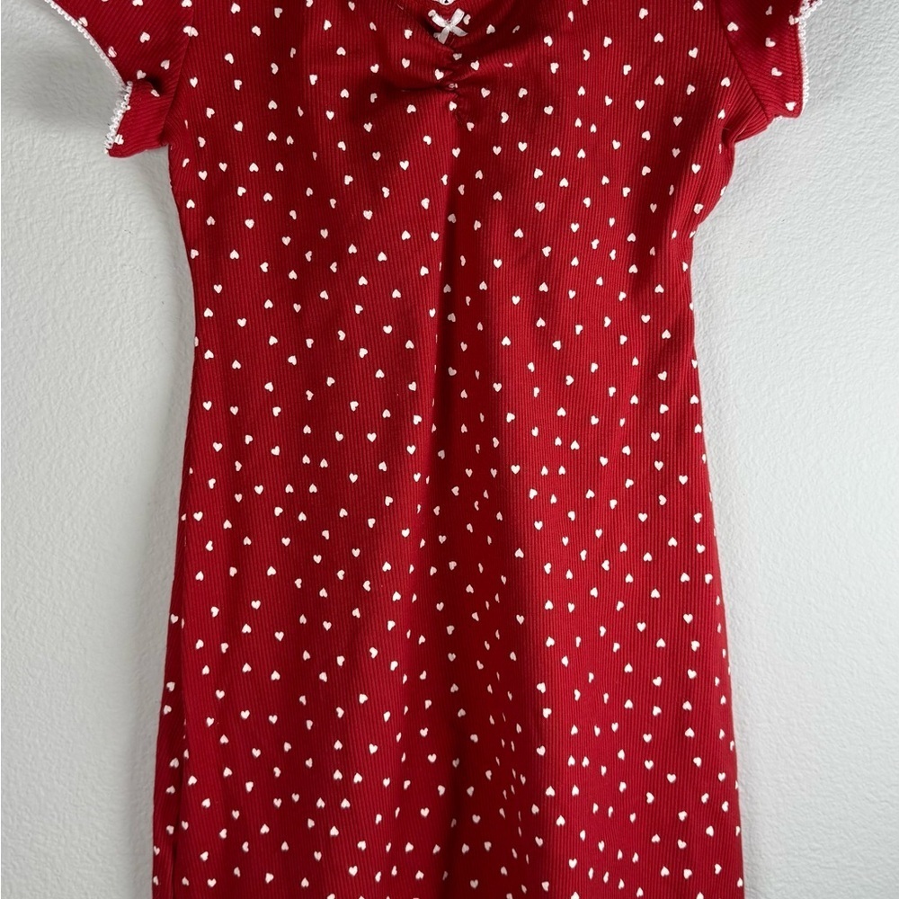 Art Class Red Dress with Heart Pattern